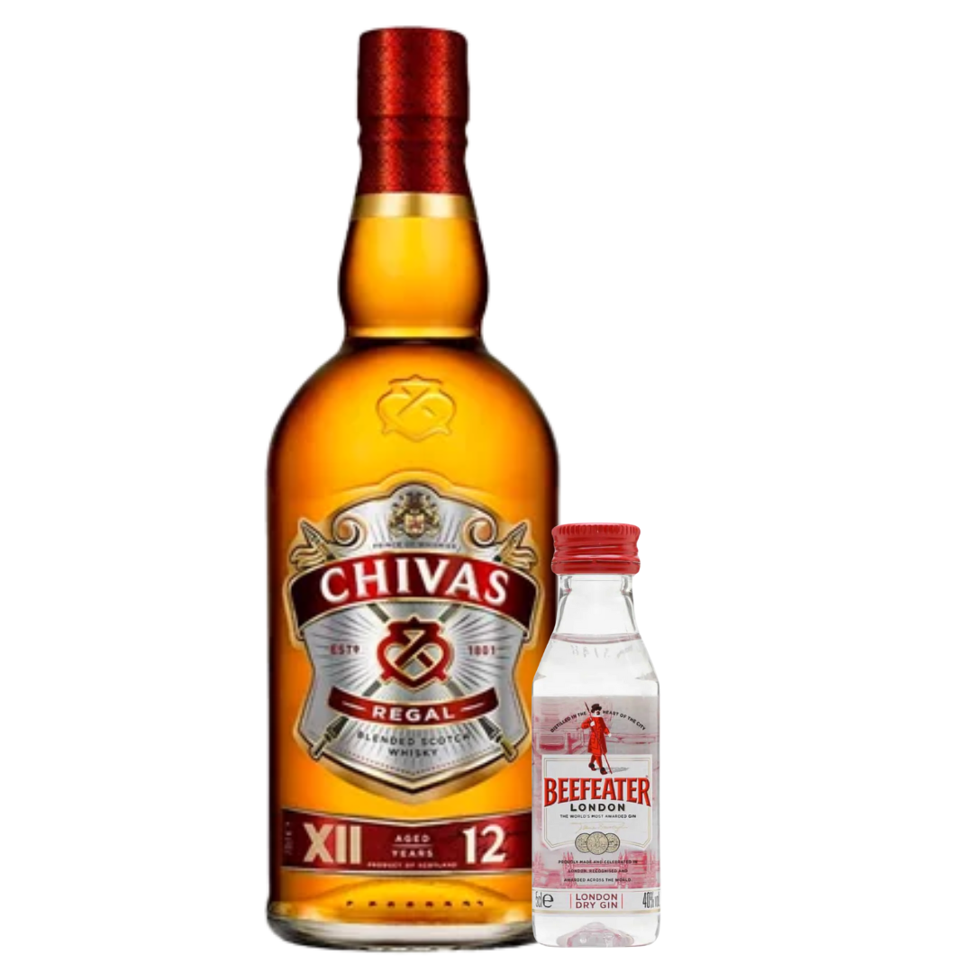 Chivas Regal 12 Anos 750ml C/ Mini Gin Beefeater 50ml