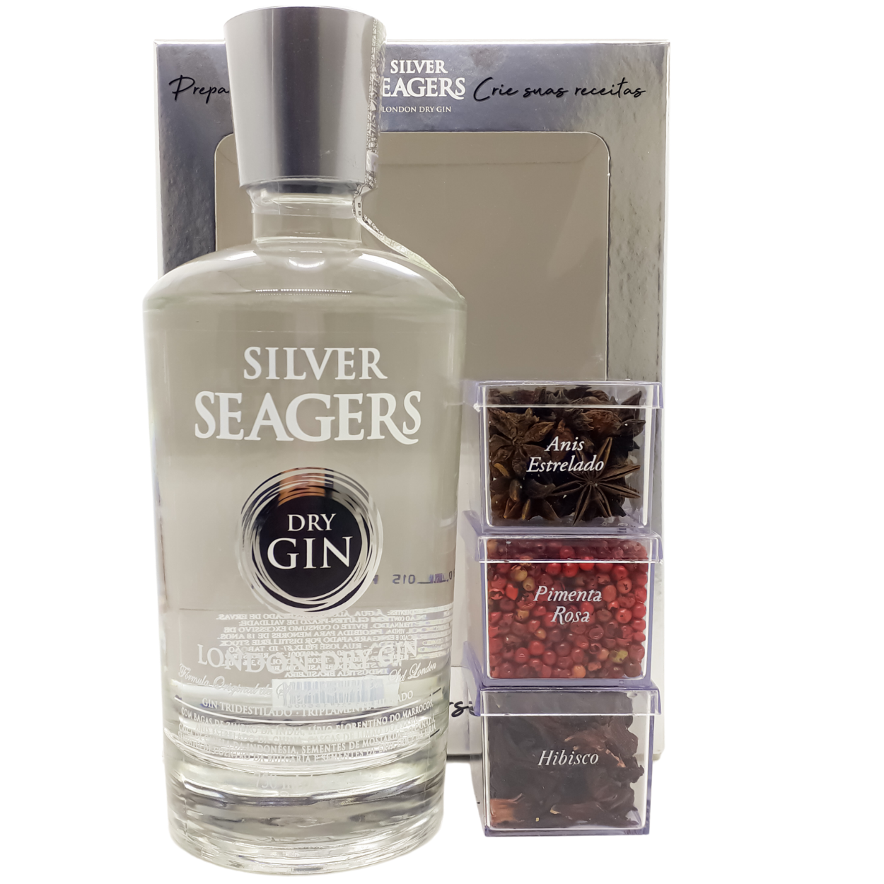 Kit Gin Silver Seagers 750ml com 3 Botânicos Extras – Empório Frei Caneca