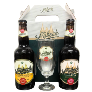 Kit 2 Cerveja Lubeck Premium Lager e IPA 500ml C/ Taça