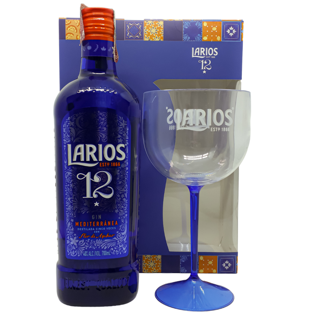 Kit Gin Larios 12 700ml + Taça de Acrílico - Espaço Prime Bebidas