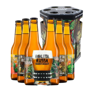 Kit 6 Cervejas Roleta Russa 355ml C/ 1 Copo e Pulseira