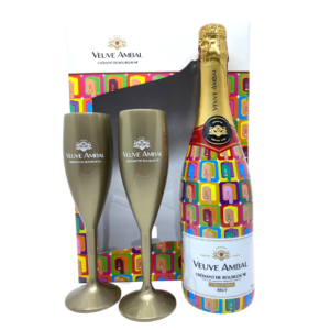 Kit Cremant De Bourgogne Veuve Ambal Brut 750ml C/ 2 Taças
