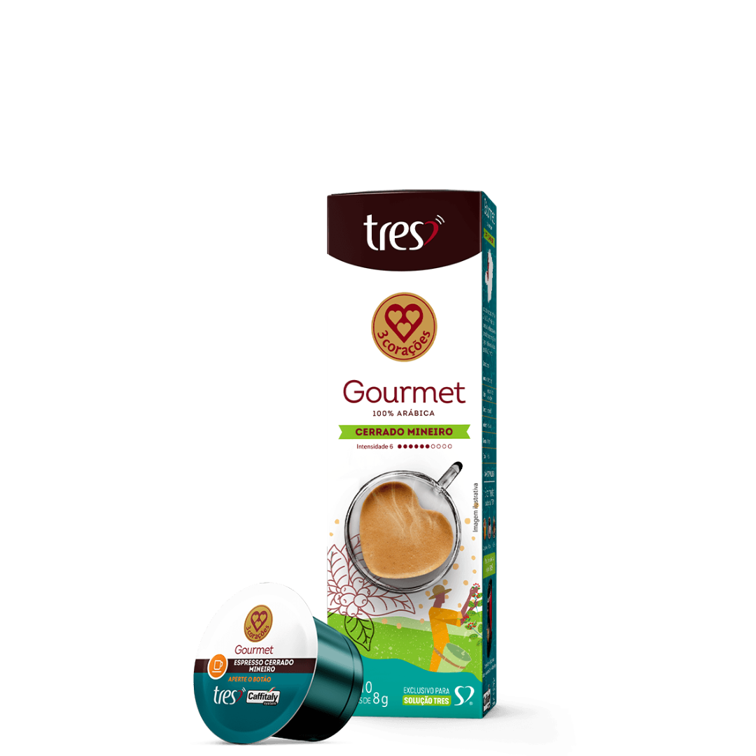 Cápsula de Café Espresso Gourmet Cerrado Mineiro TRES Corações 80g