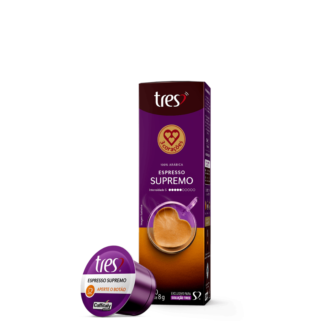 Cápsula de Café Espresso Supremo TRES Corações 80g