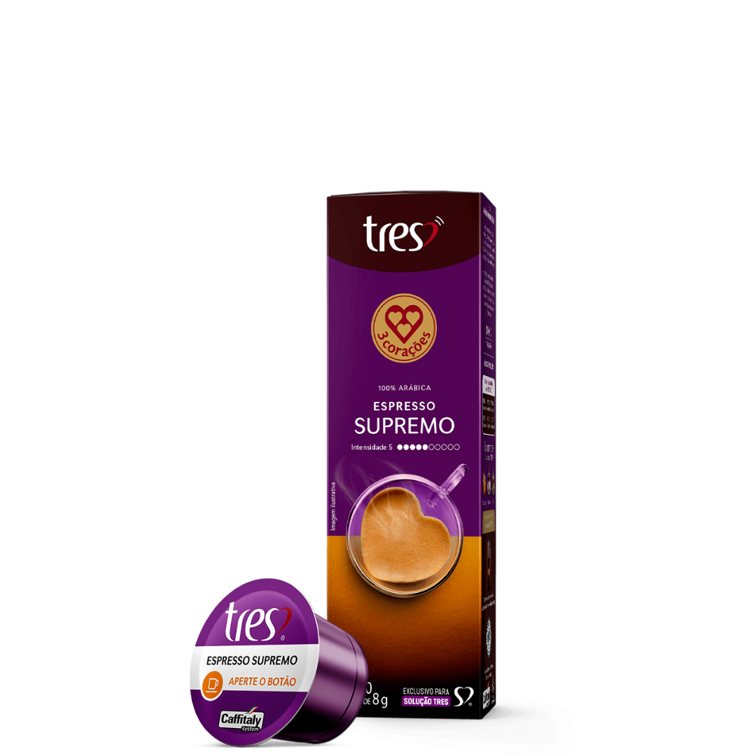 Cápsula de Café Espresso Supremo TRES Corações 80g