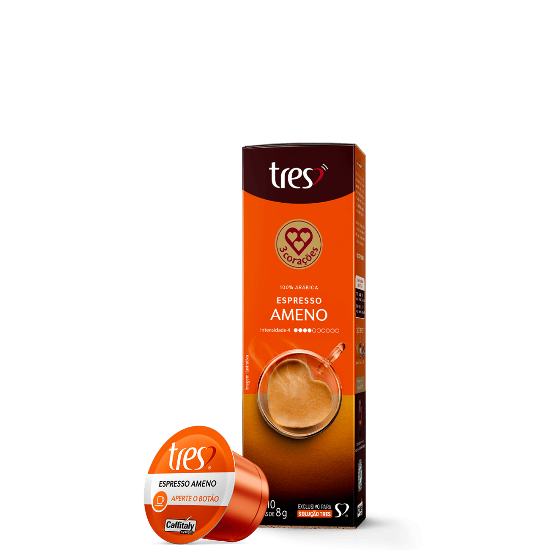 Cápsula de Café Espresso Ameno TRES Corações 80g