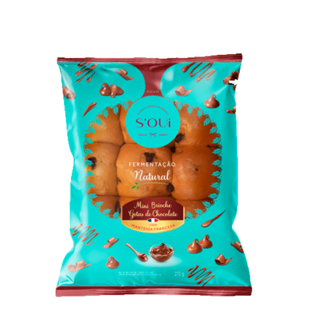 Pão S' Oui Mini Brioche Gotas De Chocolate 270g