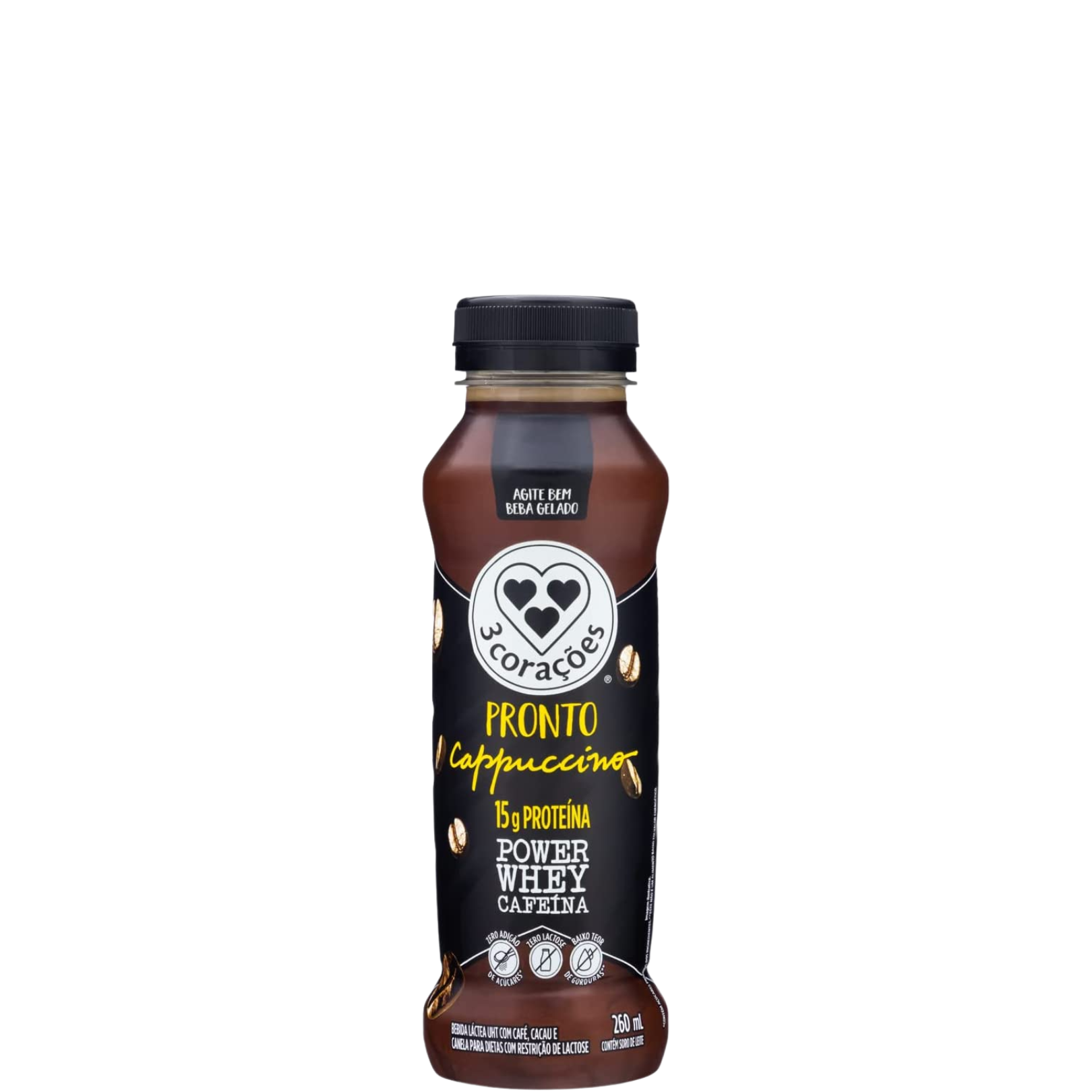 Bebida Láctea 3 Corações Cappuccino Whey 260ml