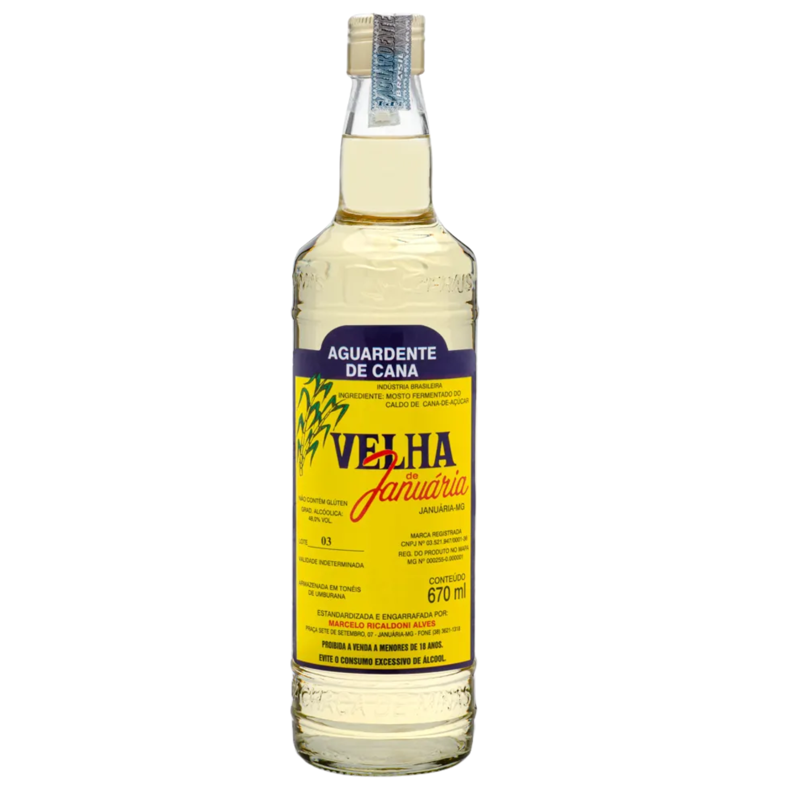 Cachaça Velha Januaria 670ml