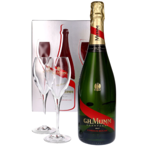 Kit Champagne Mumm Cordon Rouge Brut 750ml C/ 2 Taças