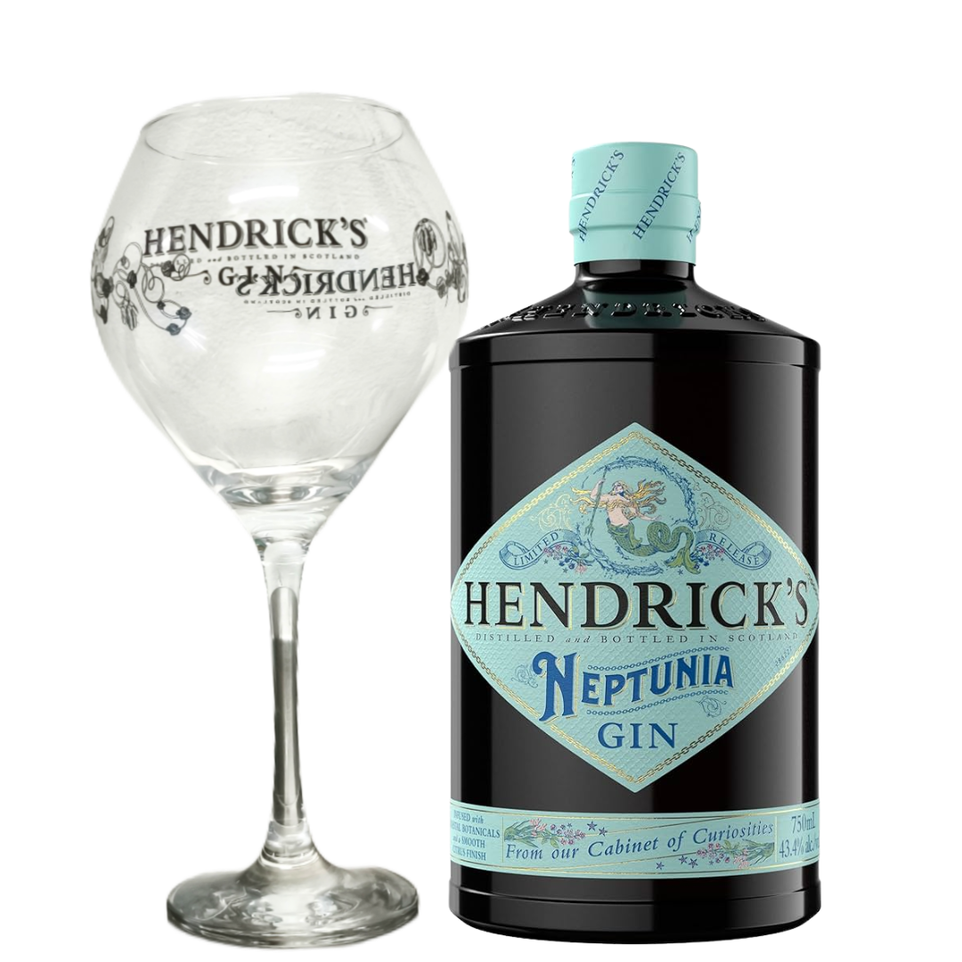 Gin Hendricks Neptunia 750ML C/ Taça de Vidro