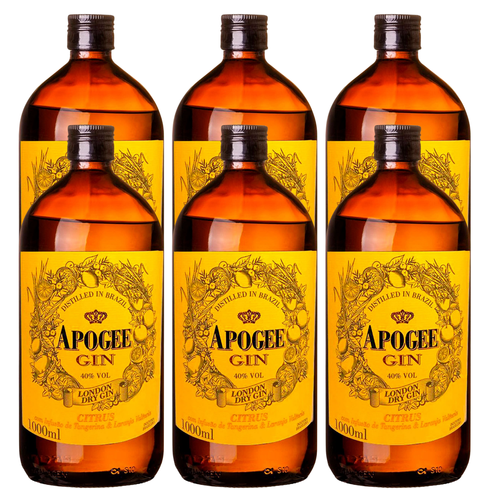 Caixa com 6 Gin Apogee London Dry Citrus 1L