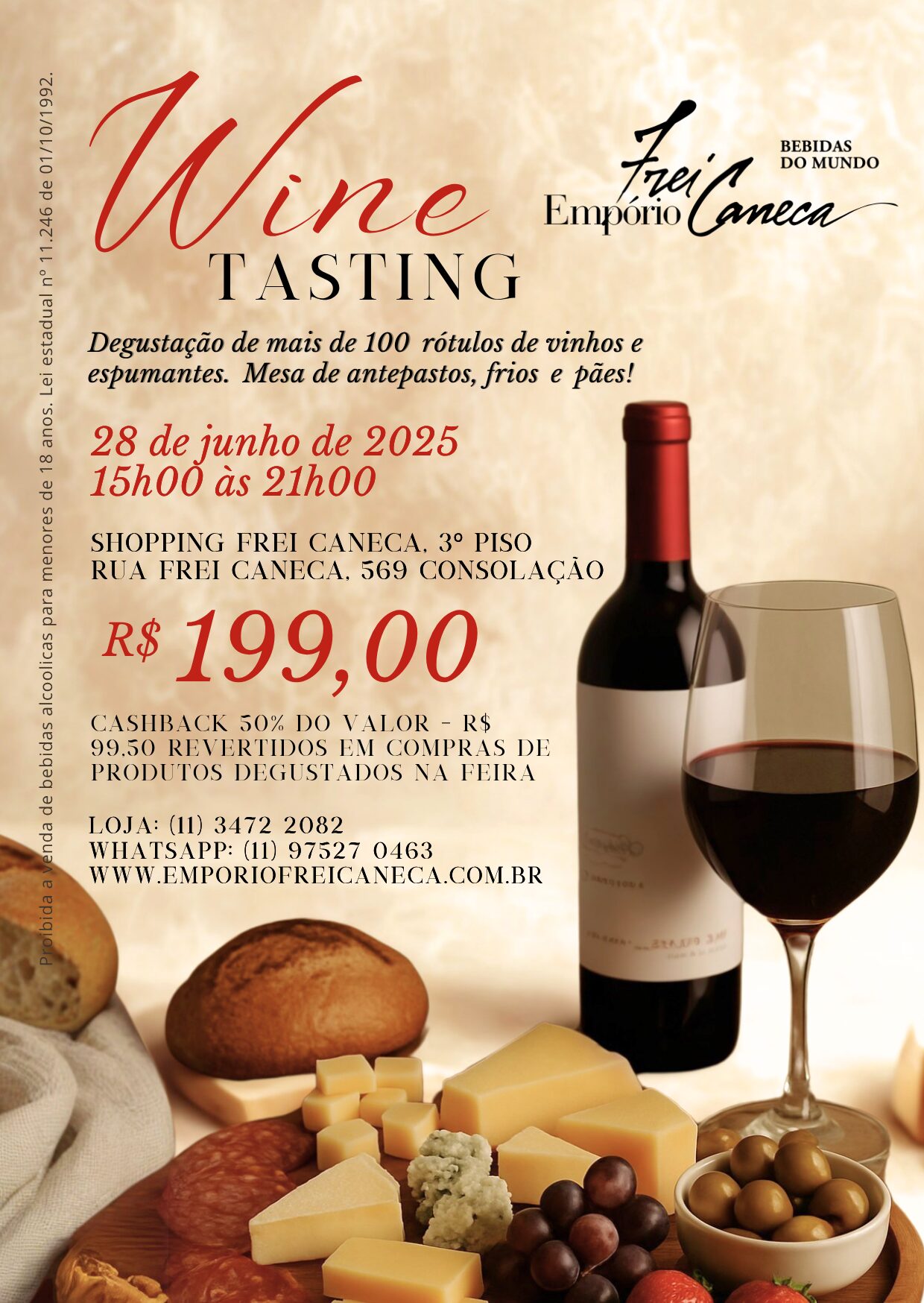 Convite Wine Tasting 28/06/2025