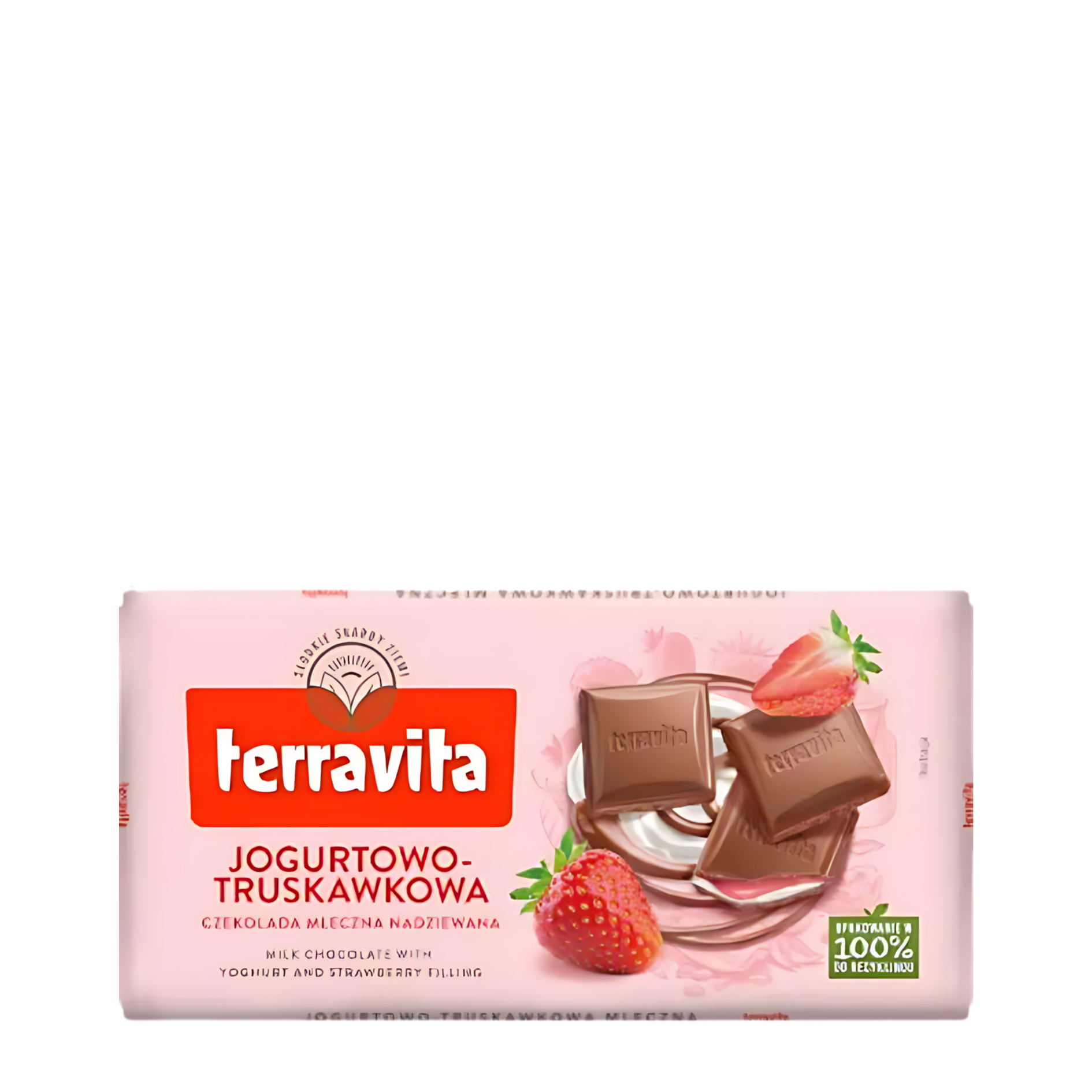 Barra de Chocolate Terravita Yoghurt & Strawberry 100g