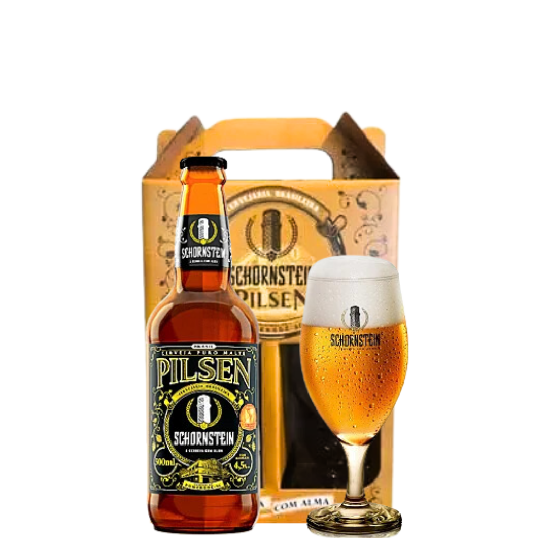 Kit 1 Cerveja Schornstein Pilsen 500ml C/ Taça Exclusiva