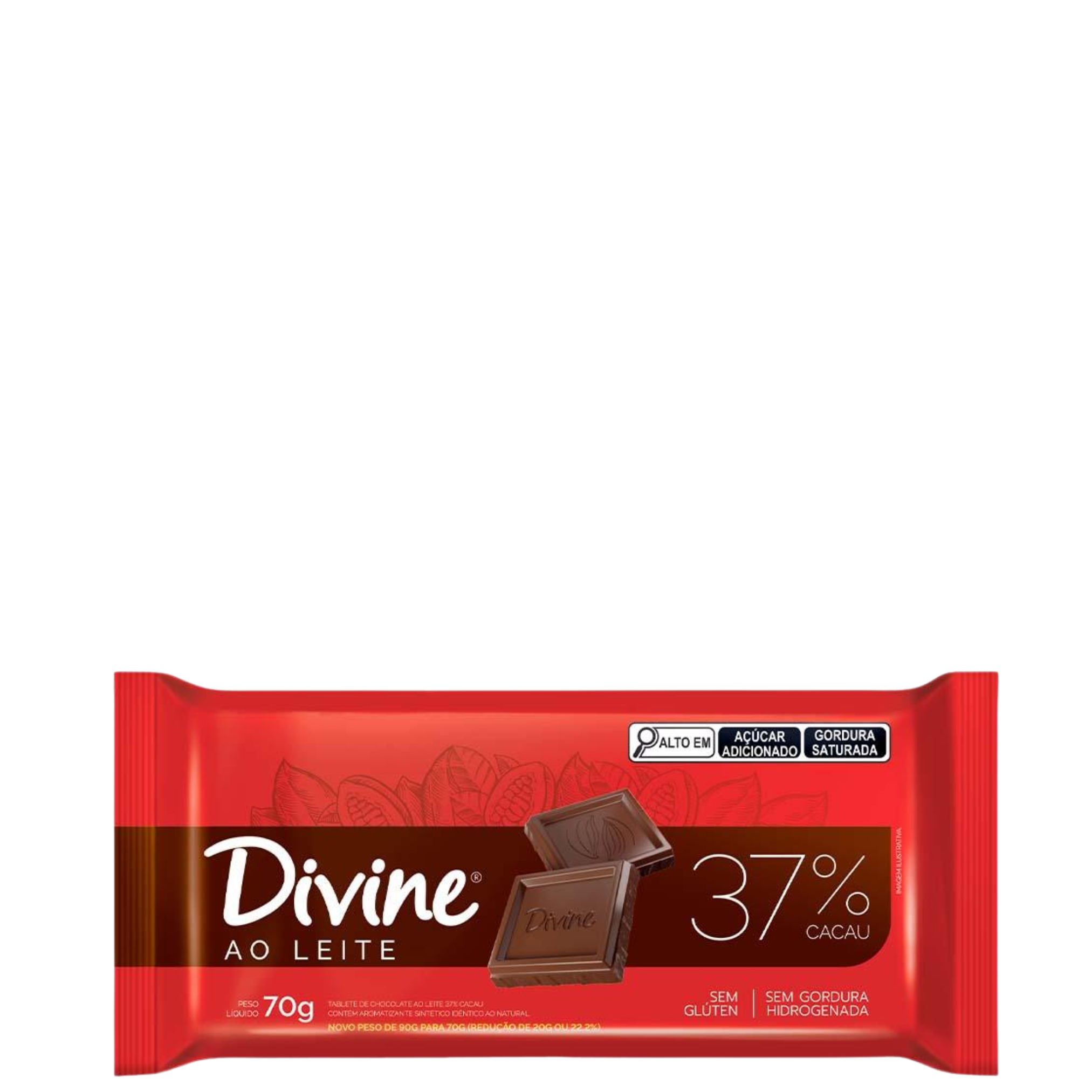 Chocolate Divine Ao Leite 37% Cacau 70g
