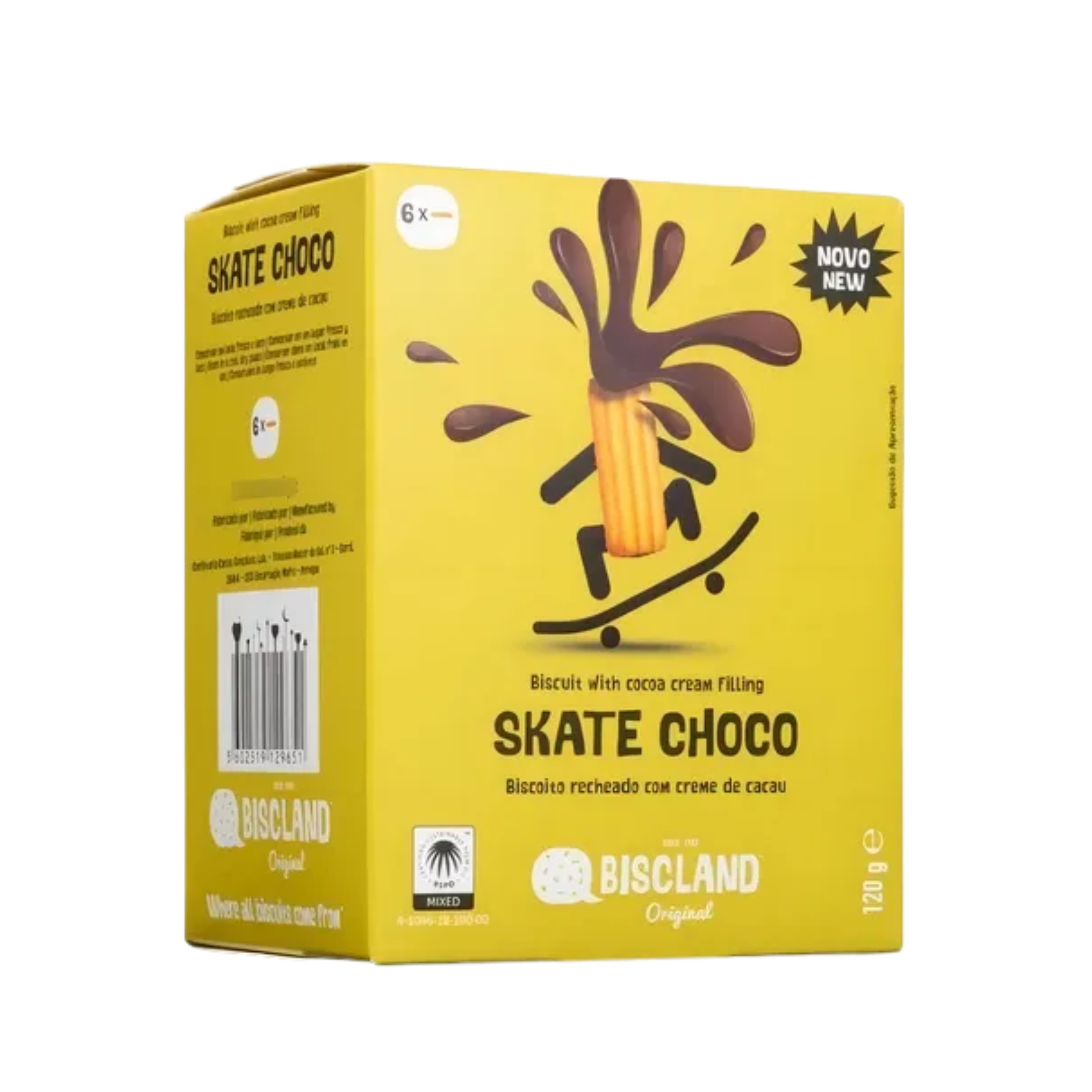 Biscoito Biscland Skate Choco Creme Cacau 120g