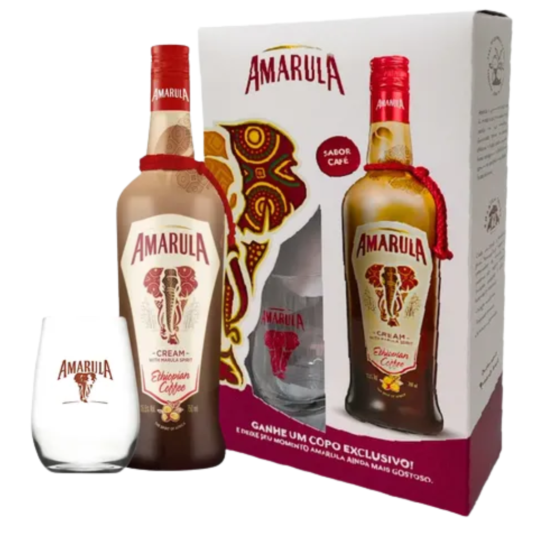 Kit Licor Amarula Eth Coffee 750ml C/ Copo