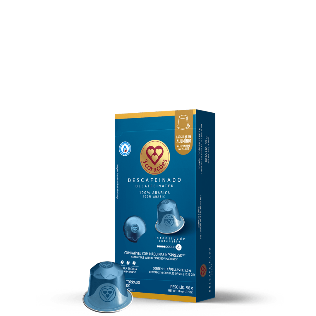 Cápsula de Café Descafeinado TRES Corações 56g