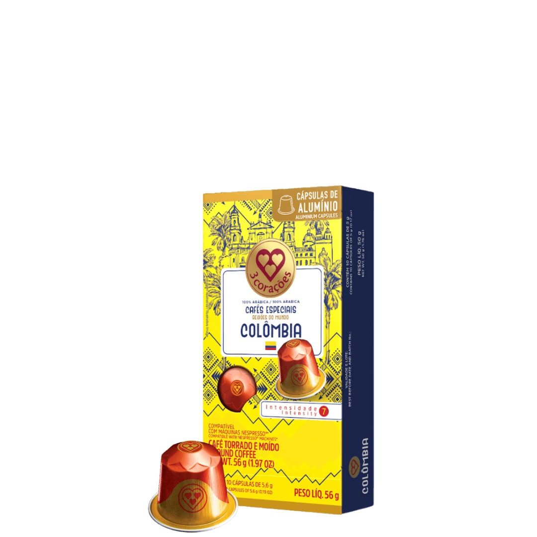 Cápsula de Café Regiões do Mundo Colômbia TRES Corações 56g