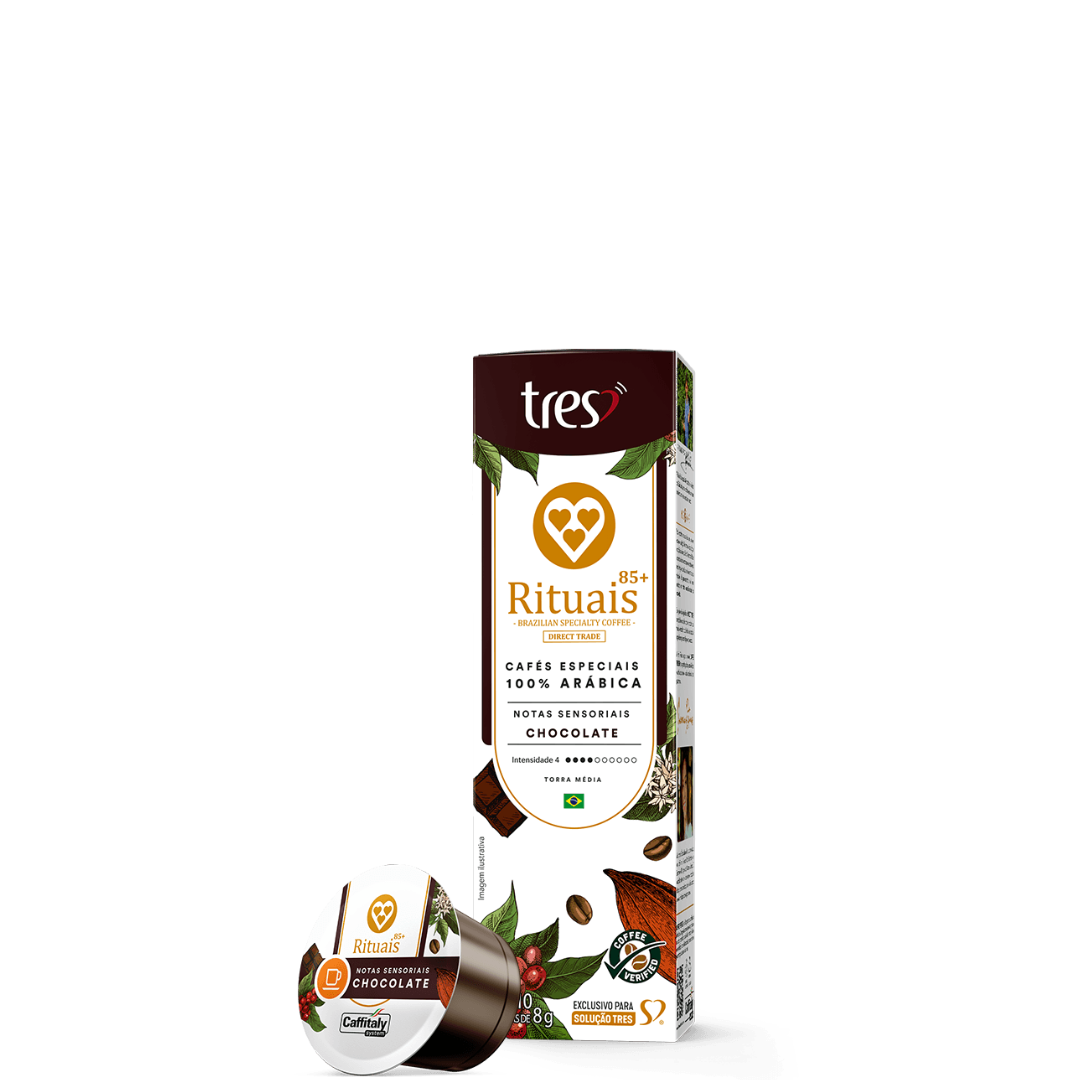 Cápsula de Café Espresso Rituais Chocolate TRES Corações 80g