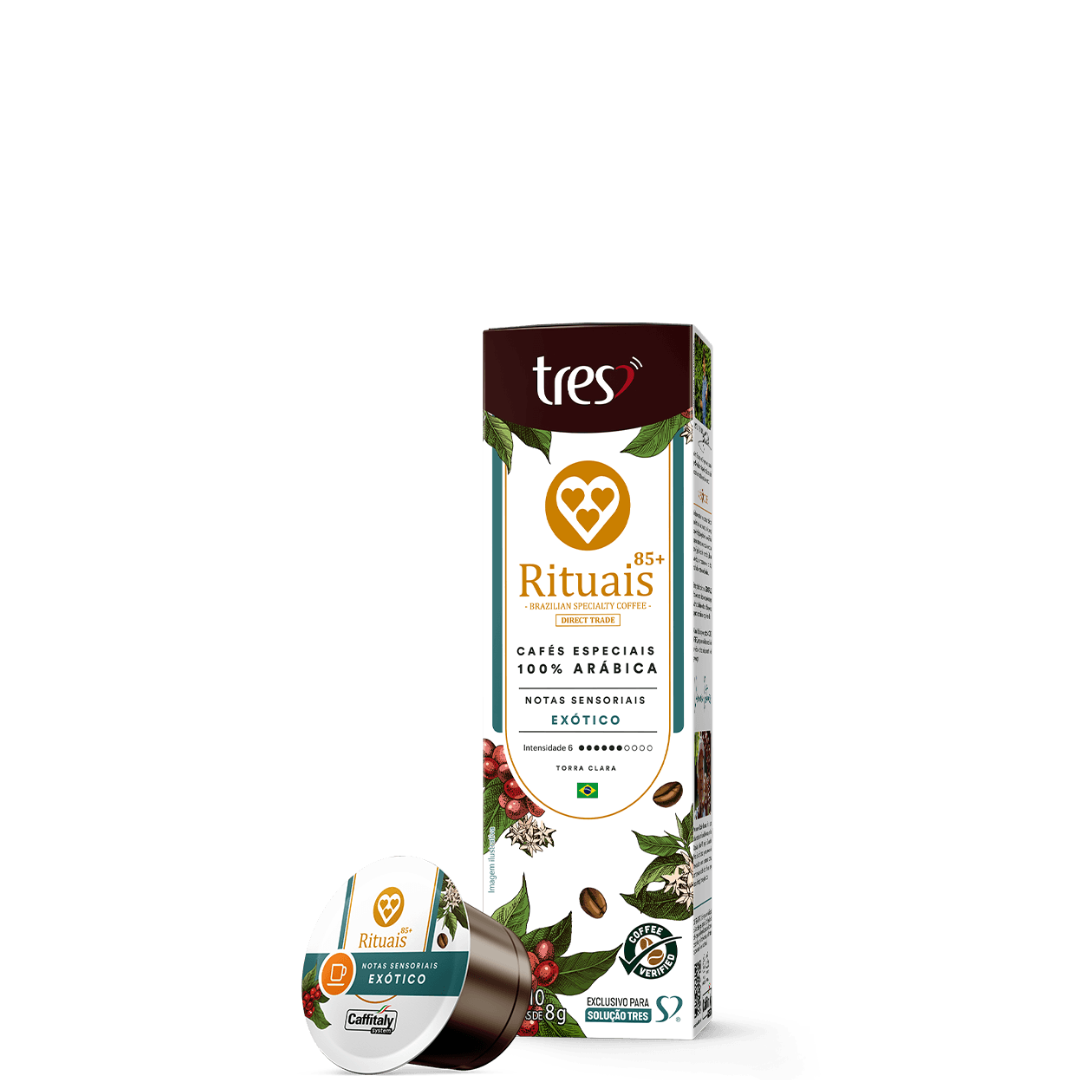 Cápsula de Café Espresso Rituais Exótico TRES Corações 80g