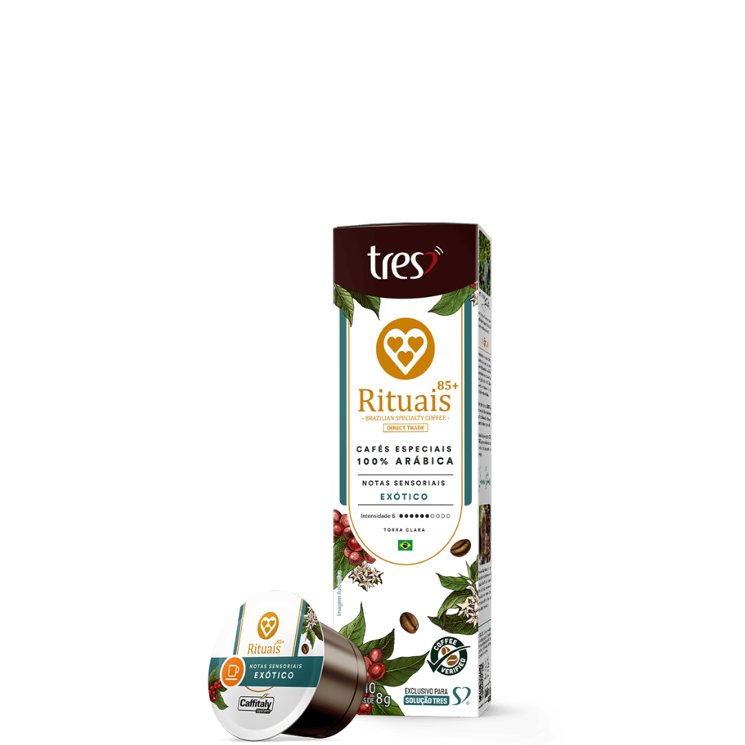 Cápsula de Café Espresso Rituais Exótico TRES Corações 80g