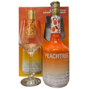 Kit Licor Peachtree 700ml C/Taça Vidro