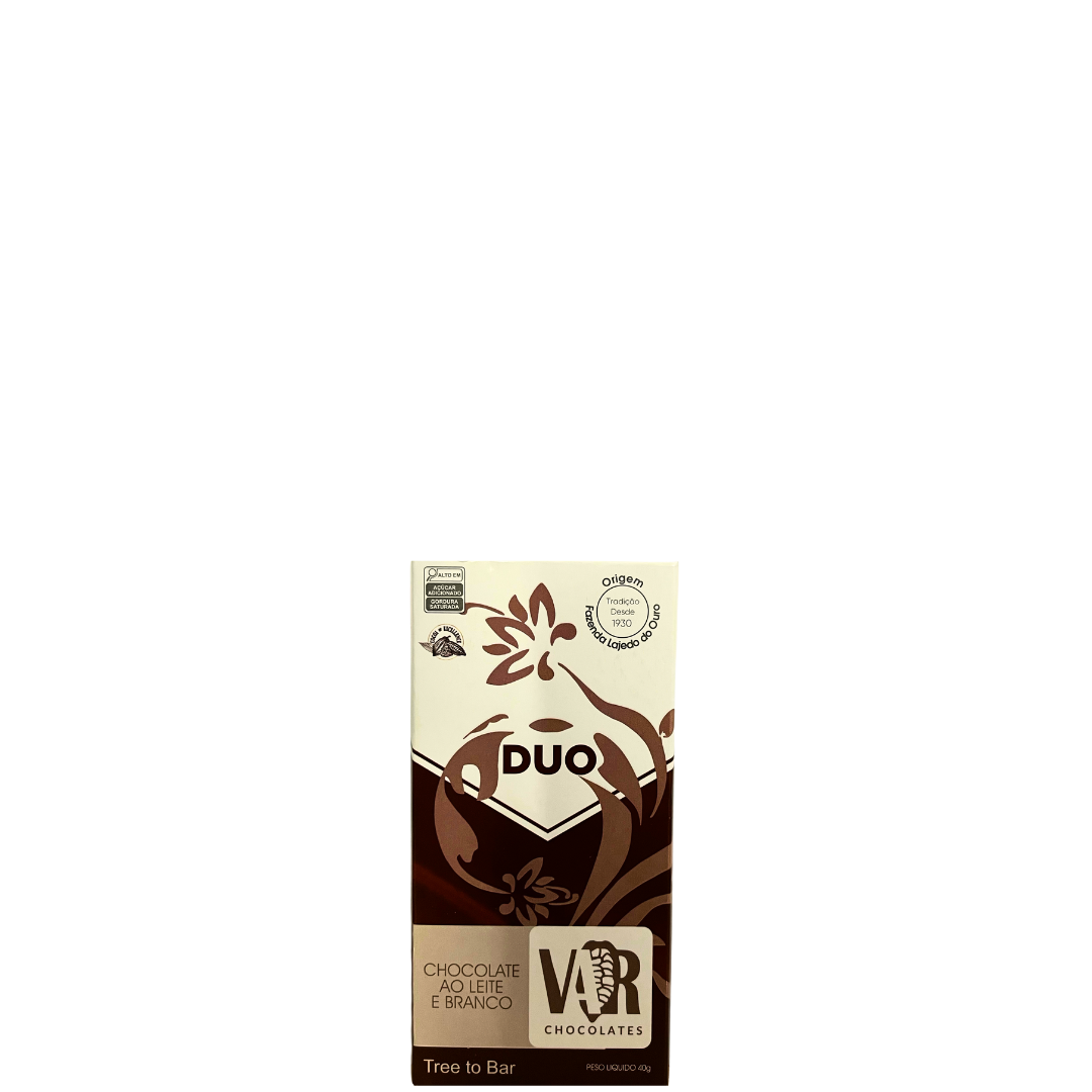 Chocolate Var Fino Lajedo Duo Branco e Ao Leite 40g