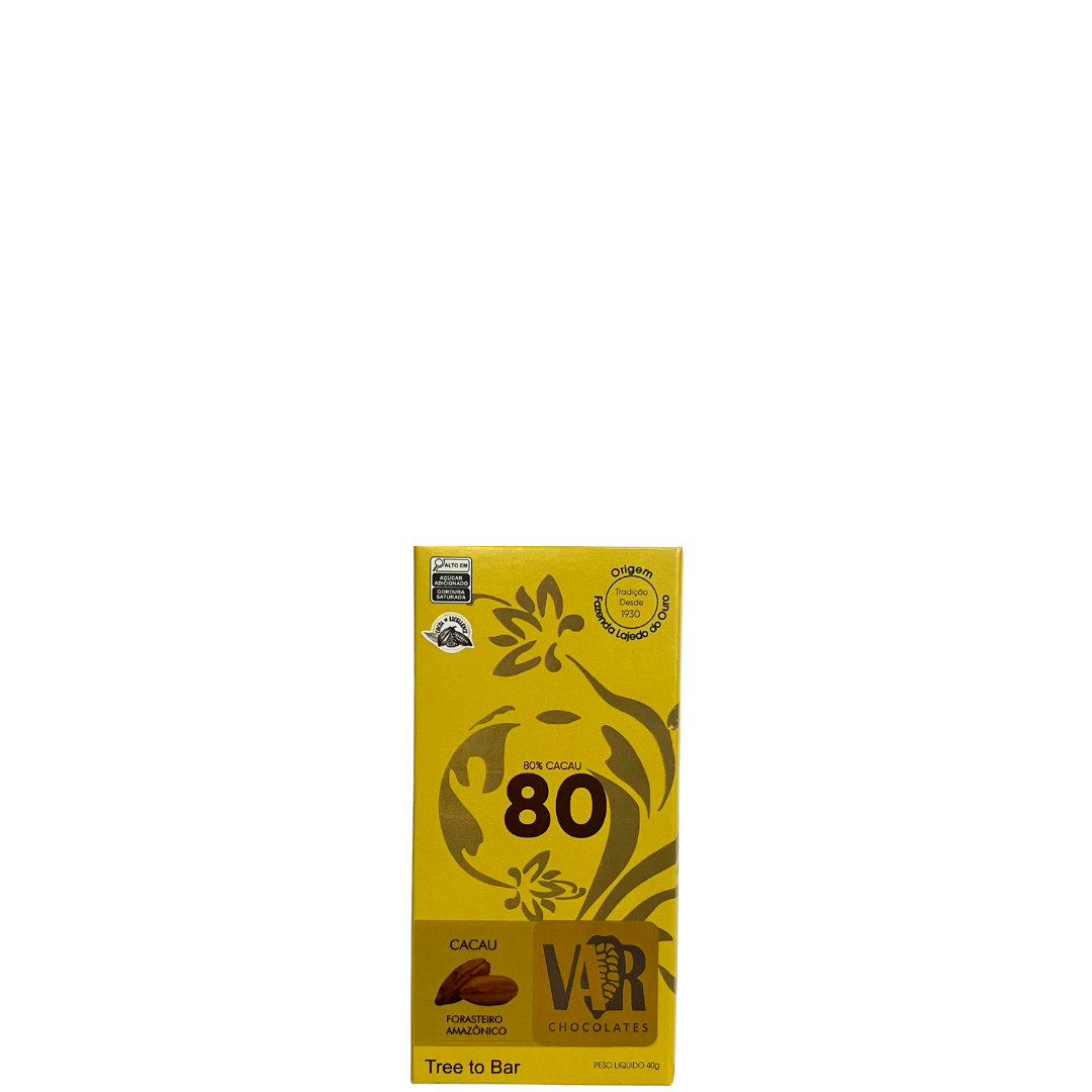 Chocolate Var Fino Lajedo Cacau 80% Forasteiro Amazônico 40g