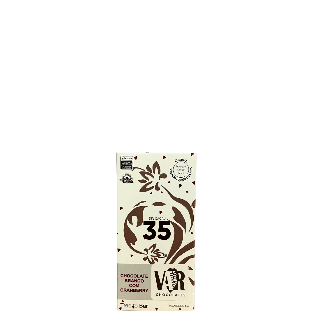 Chocolate Branco Var Fino Lajedo Cacau 33% C/ Cranberry 40g