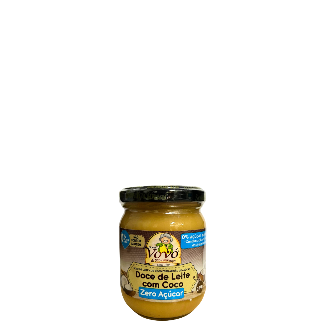 Doce De Leite C/Coco Doces Da Vovo Zero Açúcar 210g