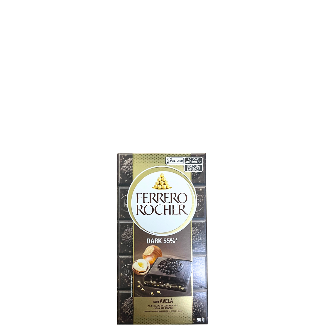 Barra De Chocolate Ferrero Rocher Dark 55% C/Avelã 90g