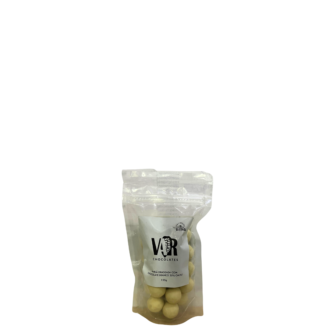 Avelã Drageada Var C/Chocolate Bco 35% Cacau 120g