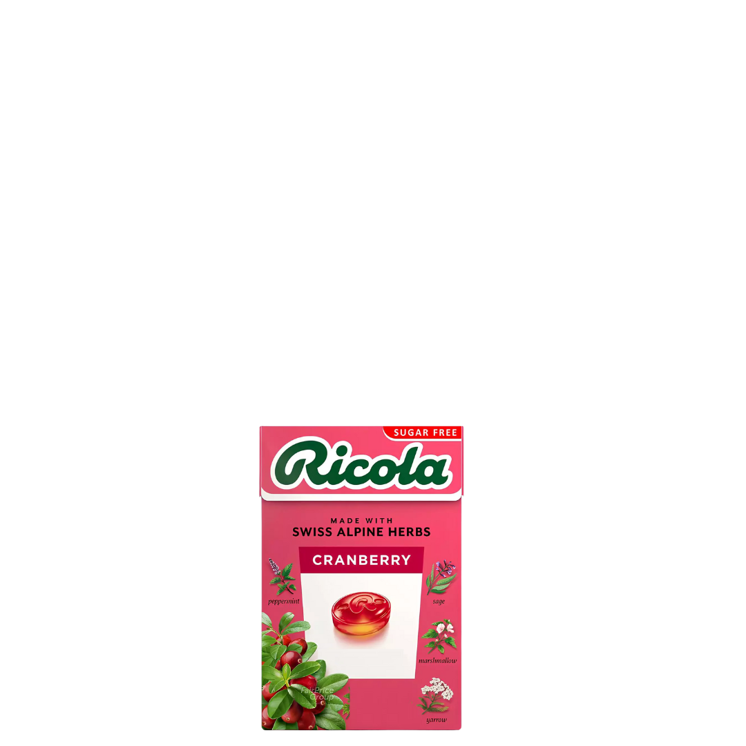 Bala Ricola Sugar Free Cramberry 27,5g