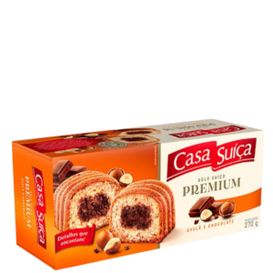 Bolo Casa Suíça Avelã e Chocolate Premium 270g