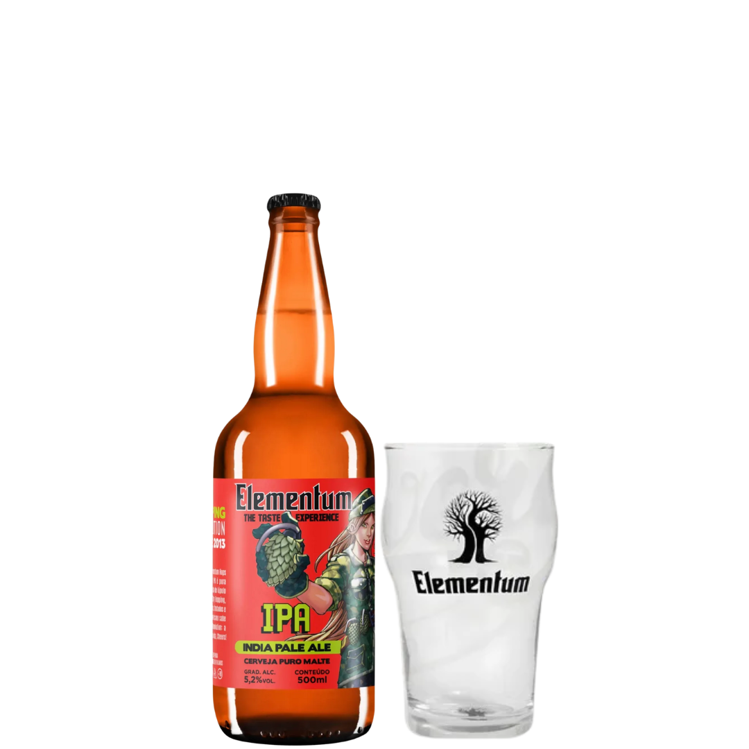 Kit Cerveja Elementum Ipa Gf 500ml C/Copo