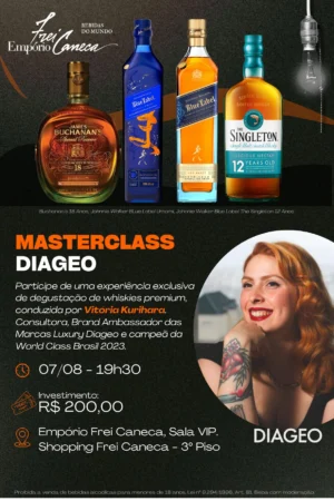 Masterclass Diageo - Degustação Harmonizada de Whisky
