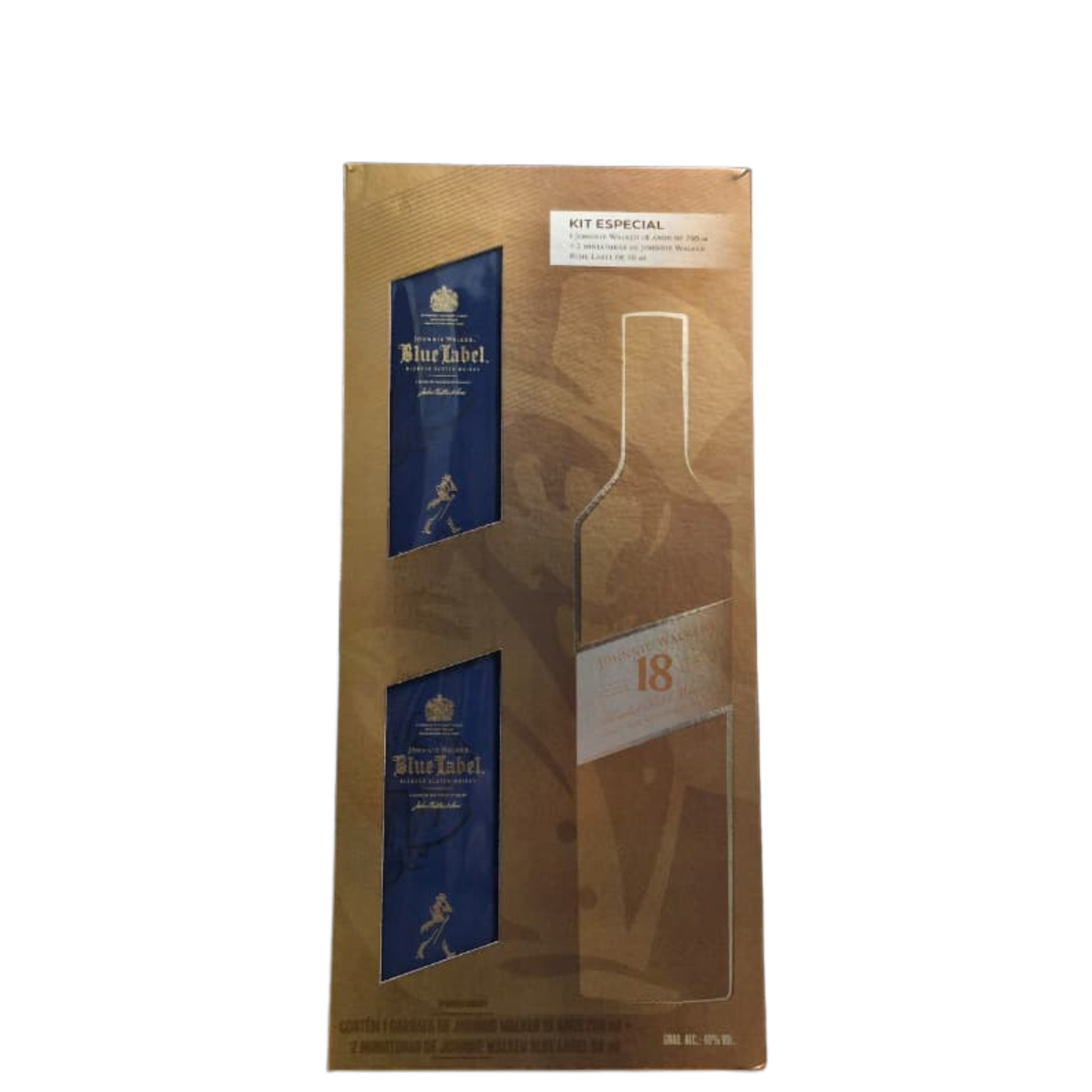 Kit Whisky J.W. Ult Blend 18a 750ml + 2 Blue Label 50ml