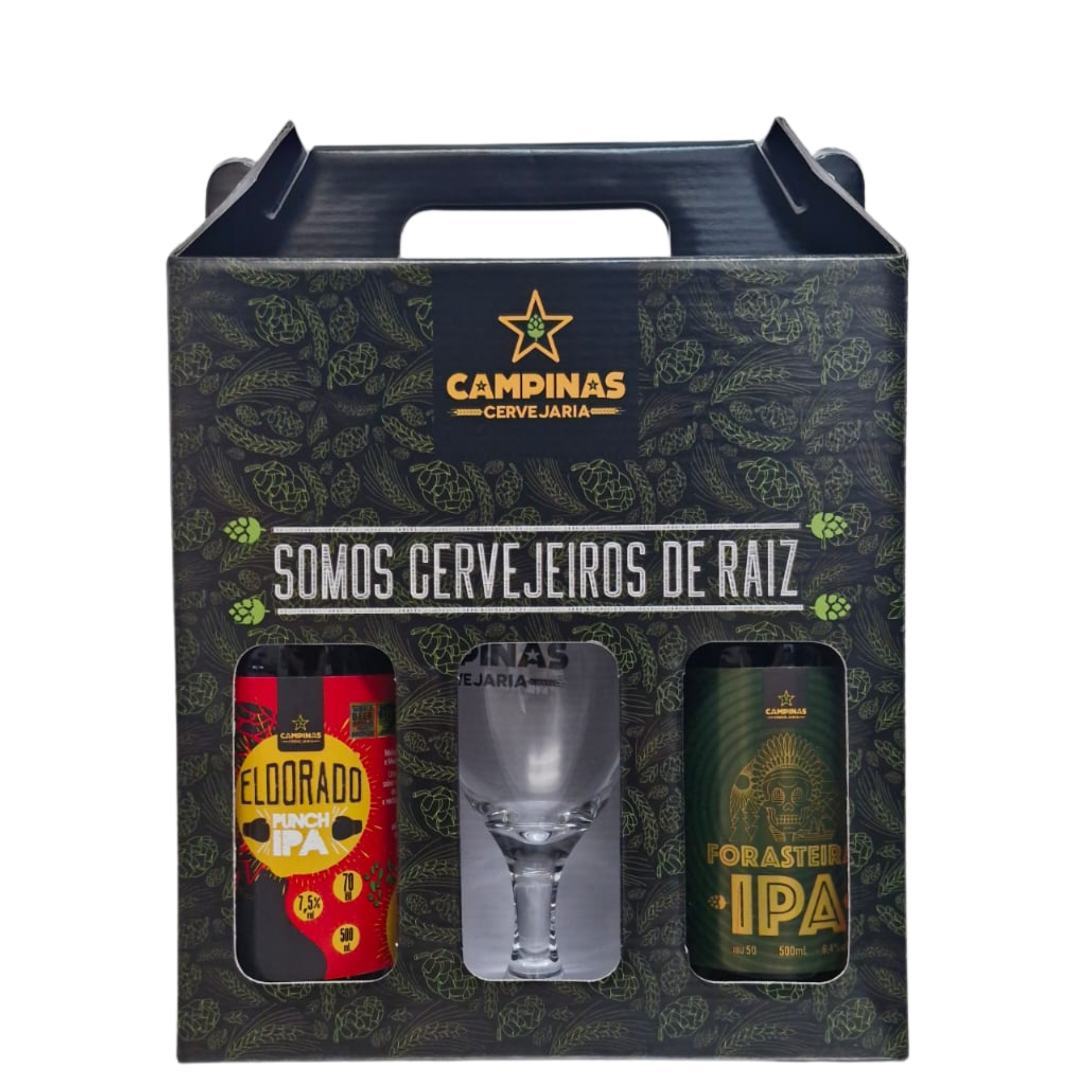 Kit 2 Cervejas Campinas Eldorado e Forasteira IPA GF 500ml com Taça