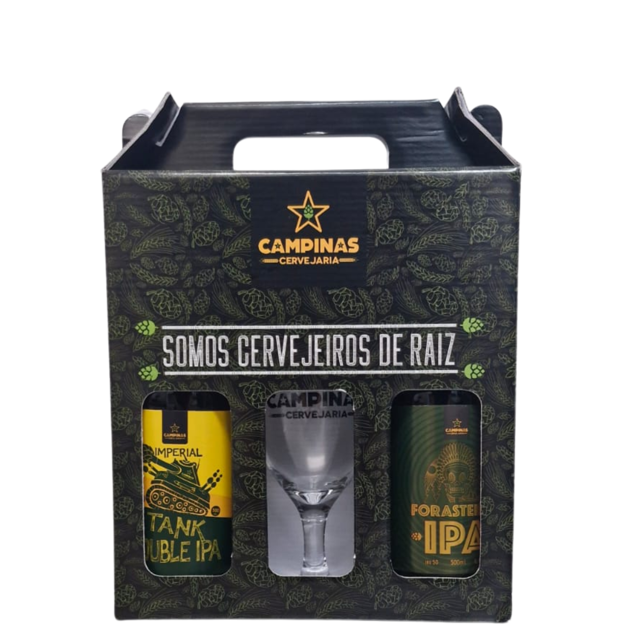 Kit 2 Cervejas Campinas Tank e Forasteira IPA GF 500ml com Taça Exclusiva